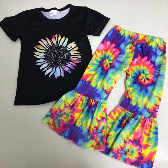 Sunflower Tie Dye Cure Pants set - Picture 5 of 5